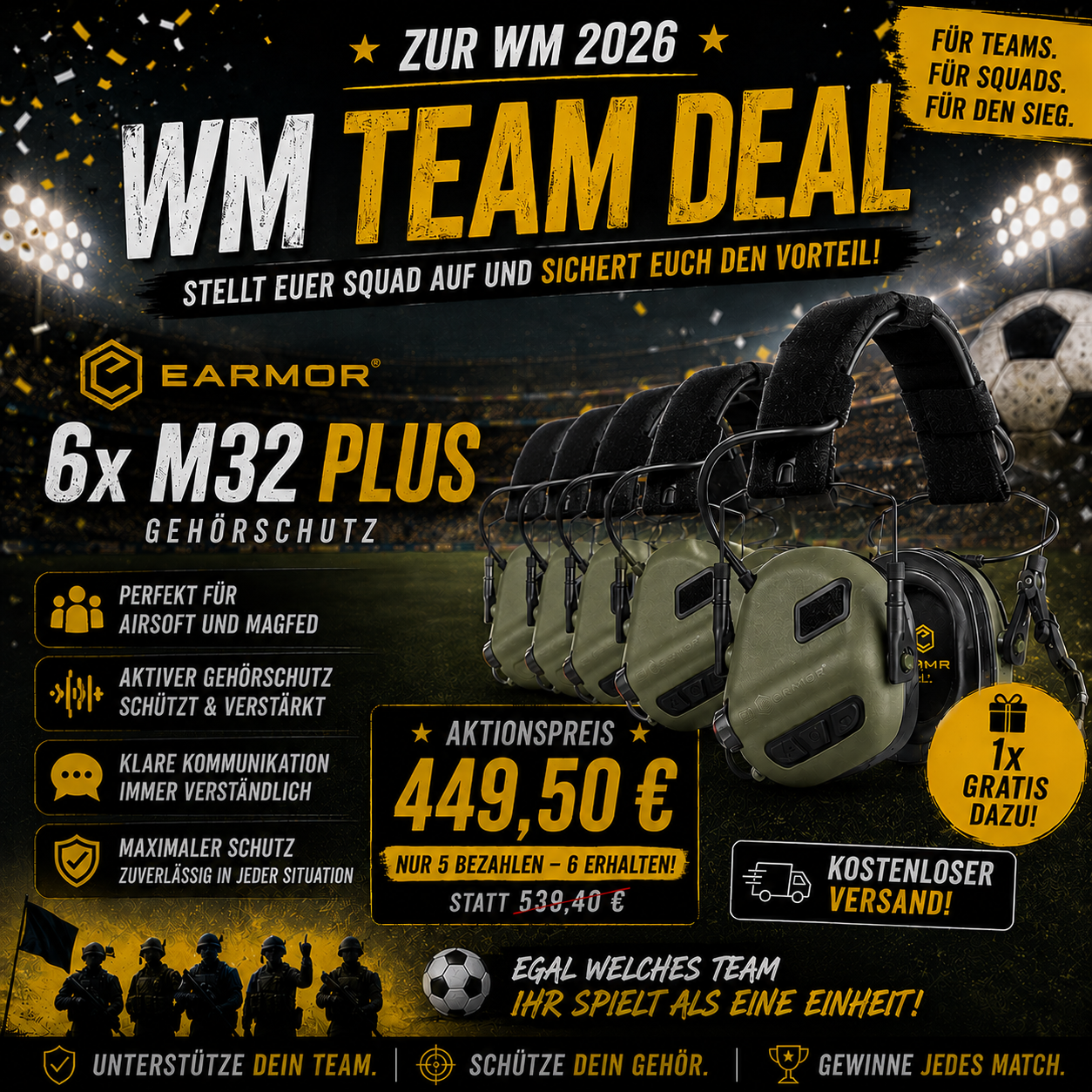 EARMORE M32 Plus Team Deal 5+1 Gratis