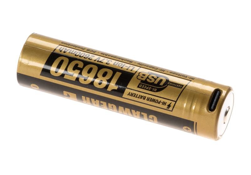 Clawgear 18650 Battery 3.7V 2600mAh Micro-USB – Produktansicht 3