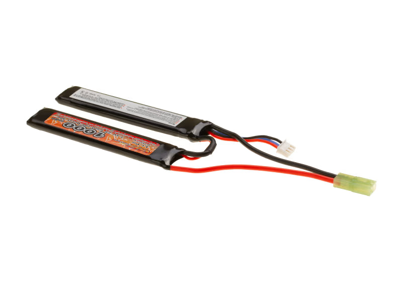 LiPo 7.4V 1000mAh 20C Stock Twin Type Mini Tamiya – Kompakter Airsoft Akku mit zuverlässiger Leistung